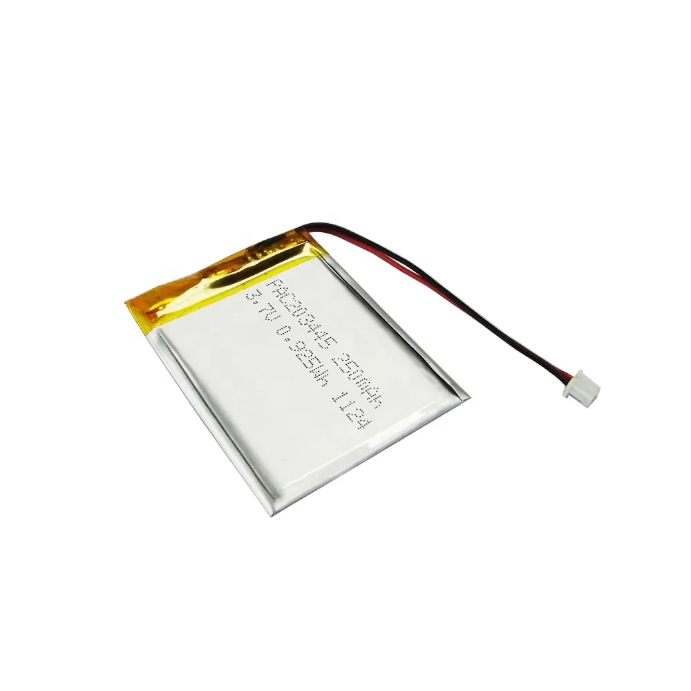 Ultra thin battery 3.7v li polymer cell 250mAh with 2mm thickness