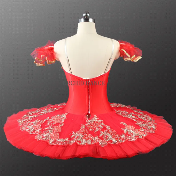 Professional Custom Size Girls Performance Wear Red Ballet Tutu Costume