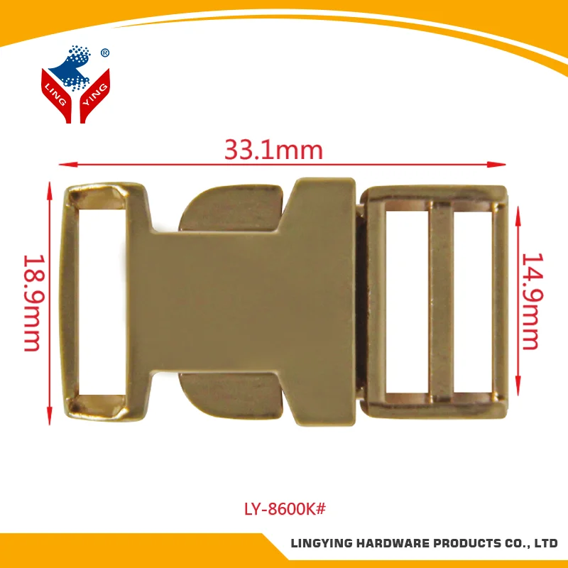 Custom Quick Release Tri-Glide Bag Buckle Metal Strap Bag Clip Buckle