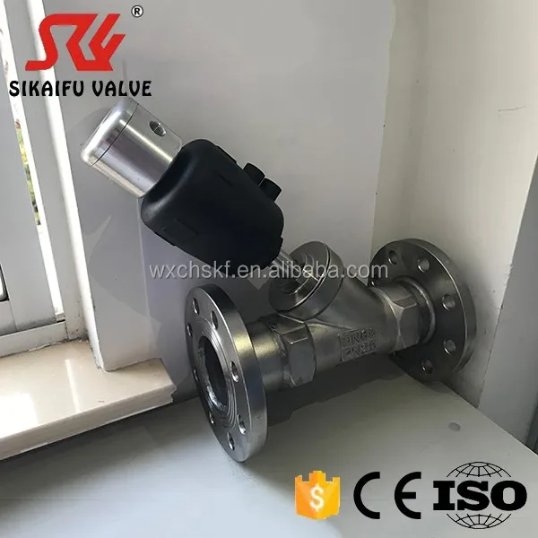DN65 GB Standard Flange Connection Angle Seat Valve with Limit Switch