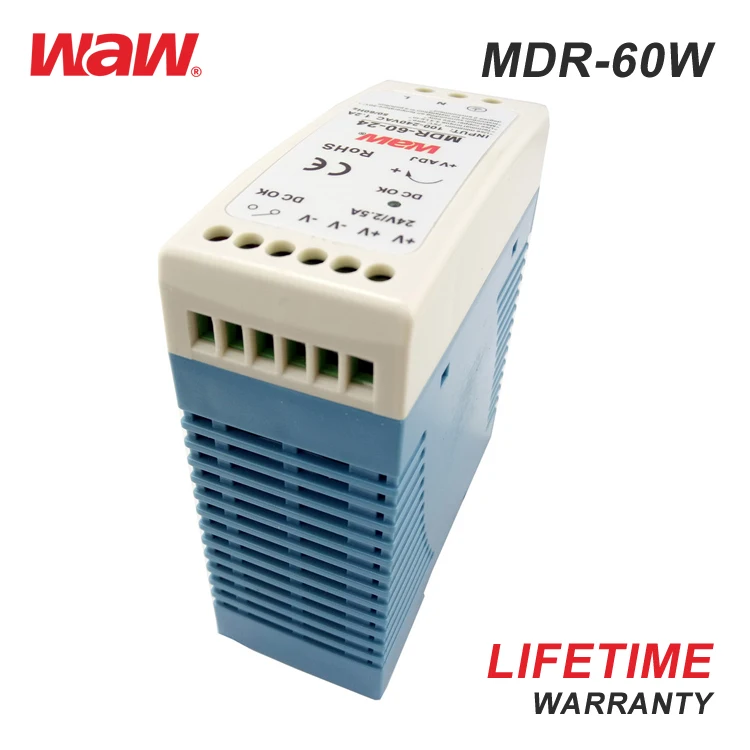 WODE Industrial 24 Volt 2.5A 60W Waterproof Switching Power Supply