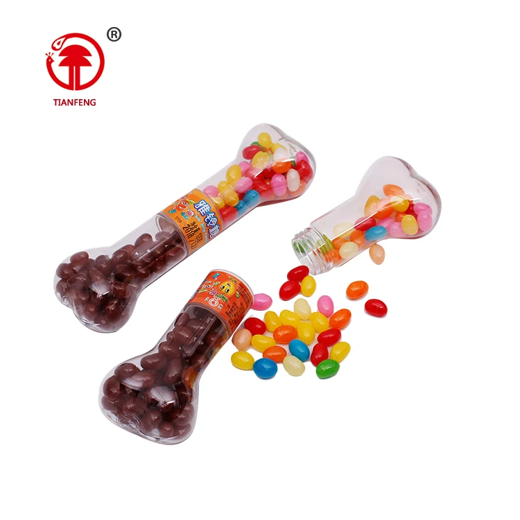Colorful soft candy cola jelly bean flavours halal jelly bean with bone packing
