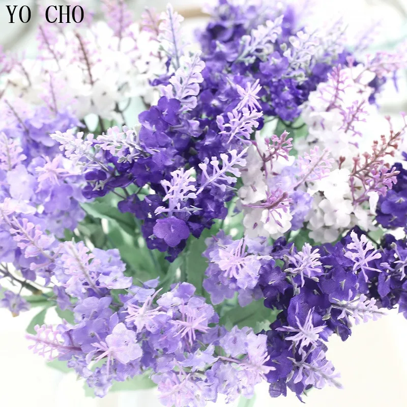 YO CHO 10 Branches artificial Lavender decorative Silk artificial Lavender Flowers for home decoration