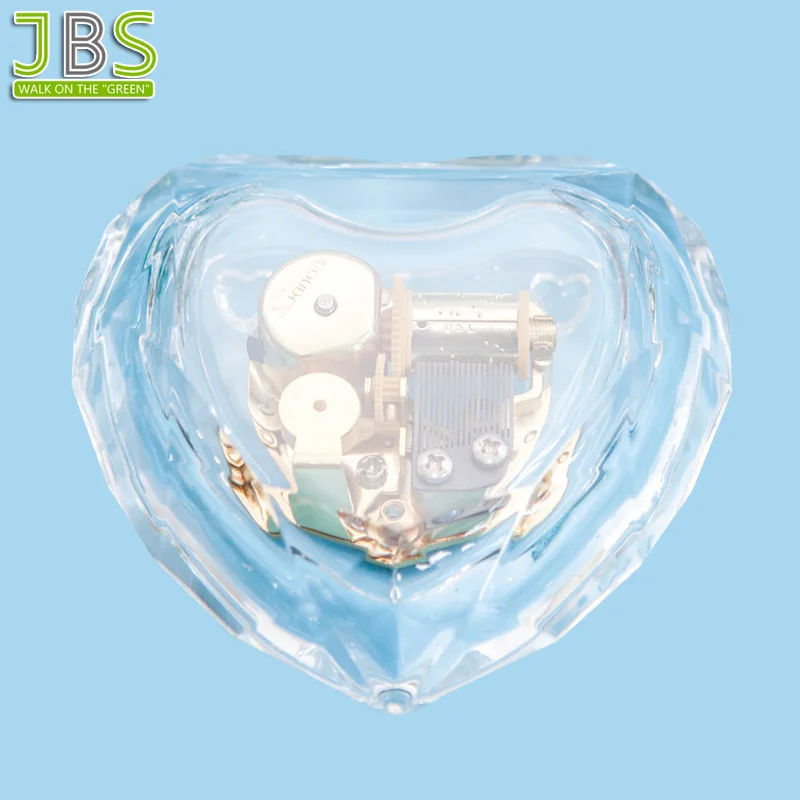 
Clear Acrylic Heart Shape Music Box For Girls 