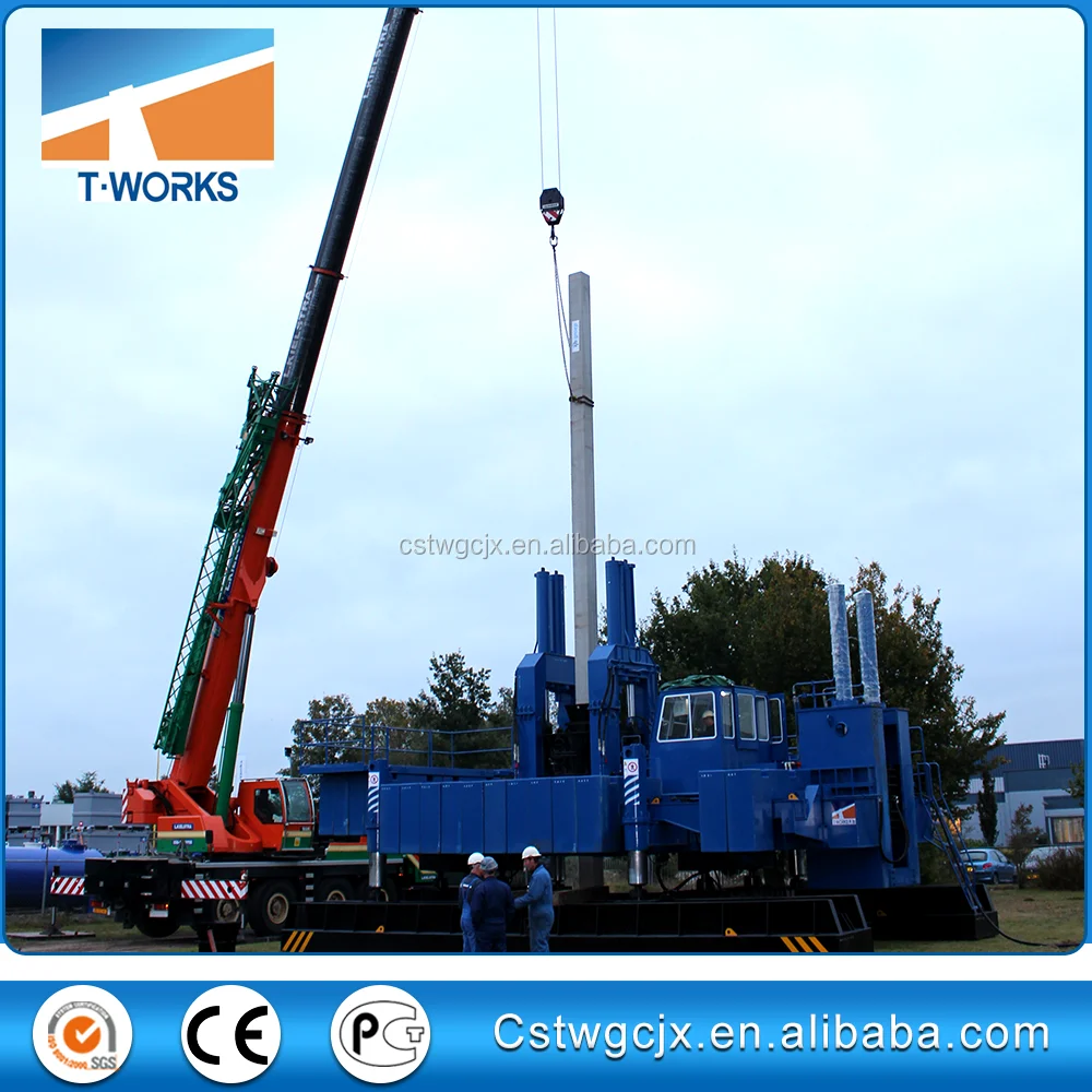 
800T hydraulic static pile driver to do concrete pile pressing for engineering made by Tianwei 