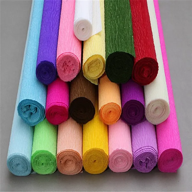 
Hot Double Sides Gift Wrapping Crepe Paper in Roll Wholesales Eco-friendly Handmade Crepe Paper Printed Tissue Paper Wood Pulp 