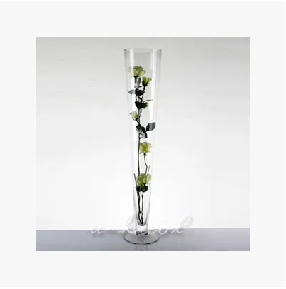 home wedding decoration tapered clear flower glass vases