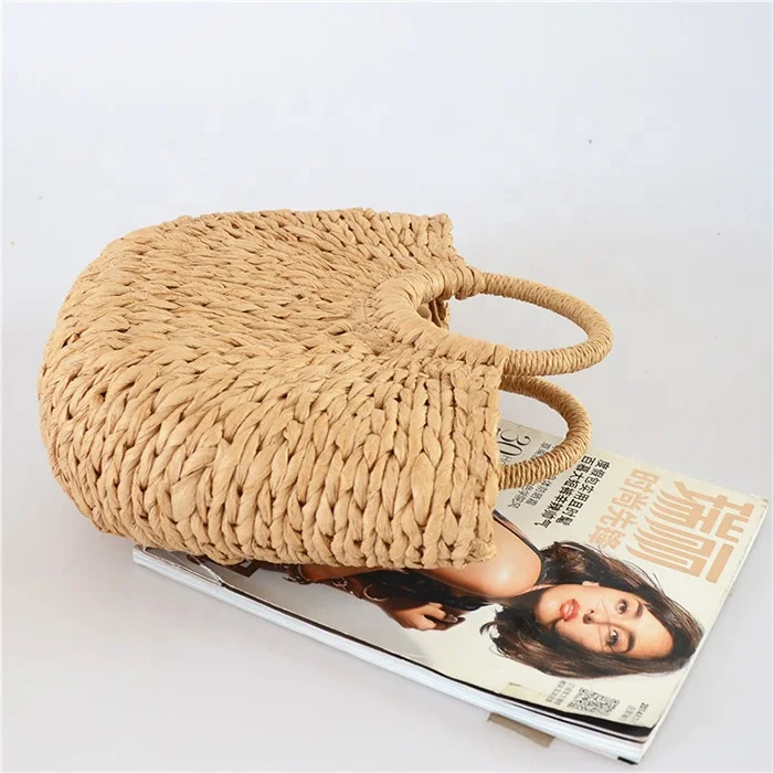 Fashion Women Summer Straw Bag Big Decorations Rattan Beach Tote Handbag Hand-woven Bags For Lady