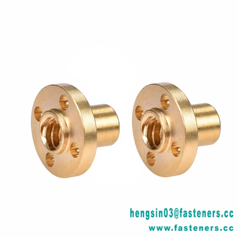 T8 Lead 8mm Pitch 2mm Brass Nut Copper Trapezoidal Screw Nut for T8 Screw