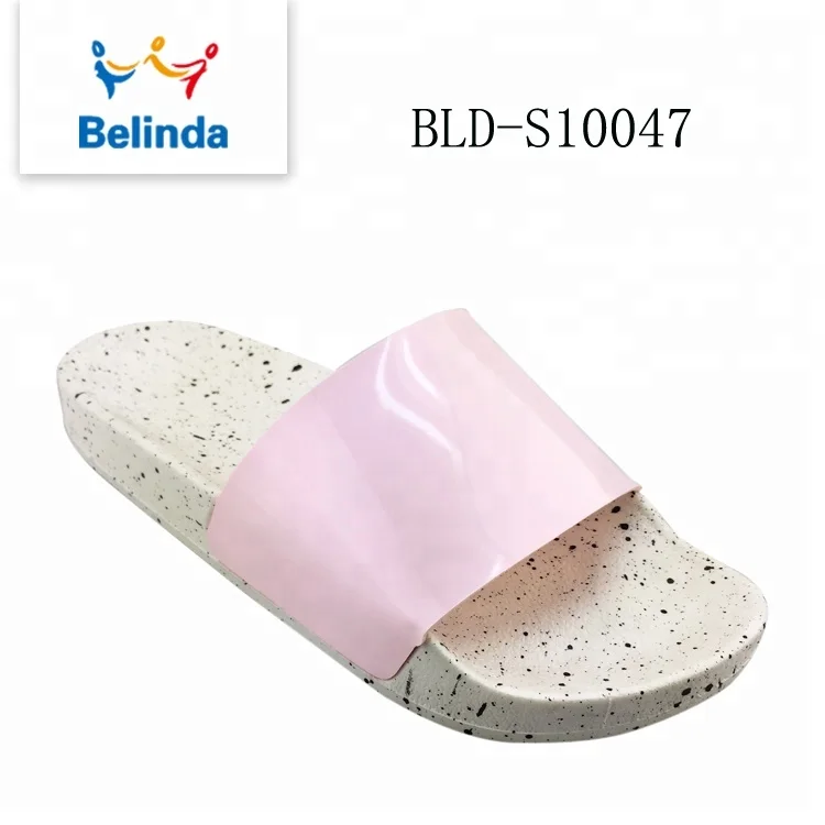 Woman Footwear PVC Printed Latest Design Custom Slider Slipper
