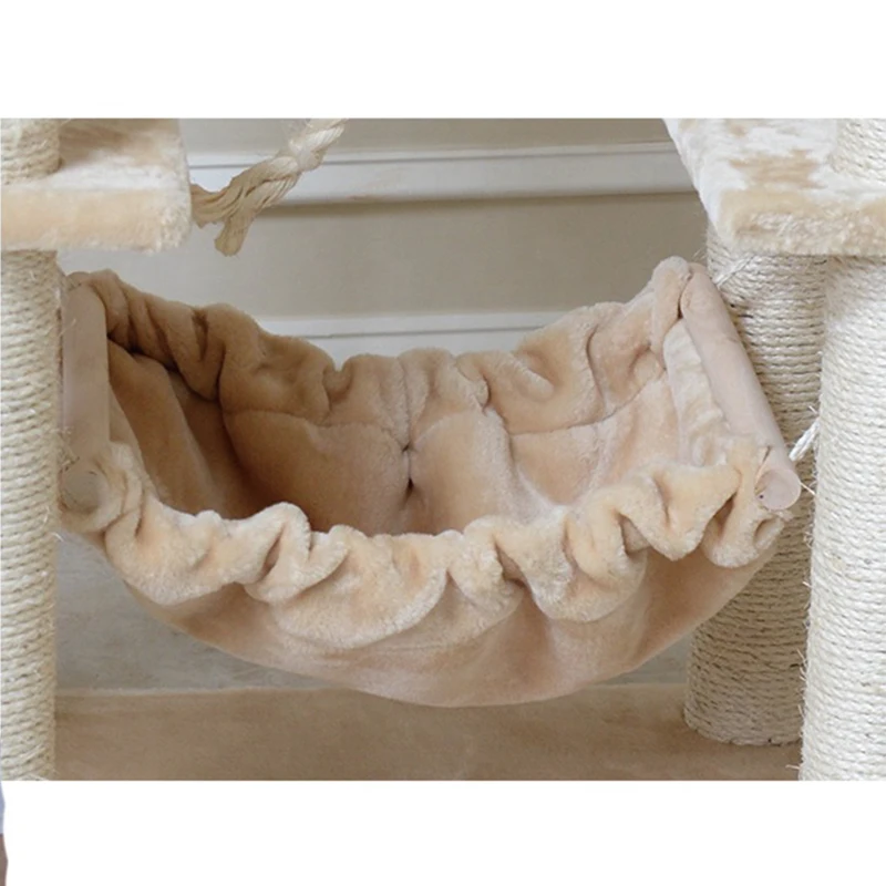 
Factory Manufacture Designed Modern Soft Fake Fur Large Cat Condo Tree With Cradle 