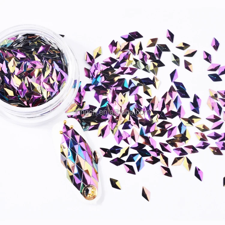 Laser 3D Diamond Shape Nail Art Glitter for Nail Polishing