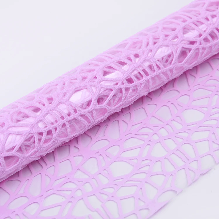 Korean Flower Bouquet Wrapping Paper Rose Waterproof Mesh Pink R Size 60*60cm Offset Printing Mixed Pulp Chemical Pulp Recycled