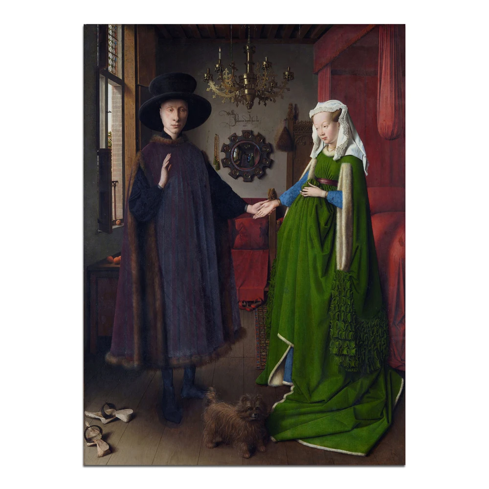Jan van Eyck Classical masterpiece Arnolfini Portrait Wall Art Oil Painting Reproductions