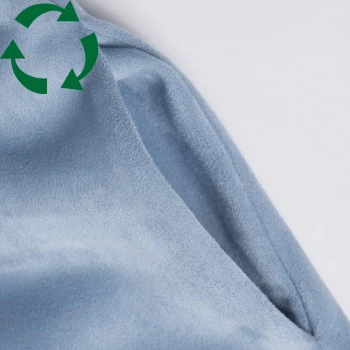 China direct factory recycled polyester faux suede leather fabric