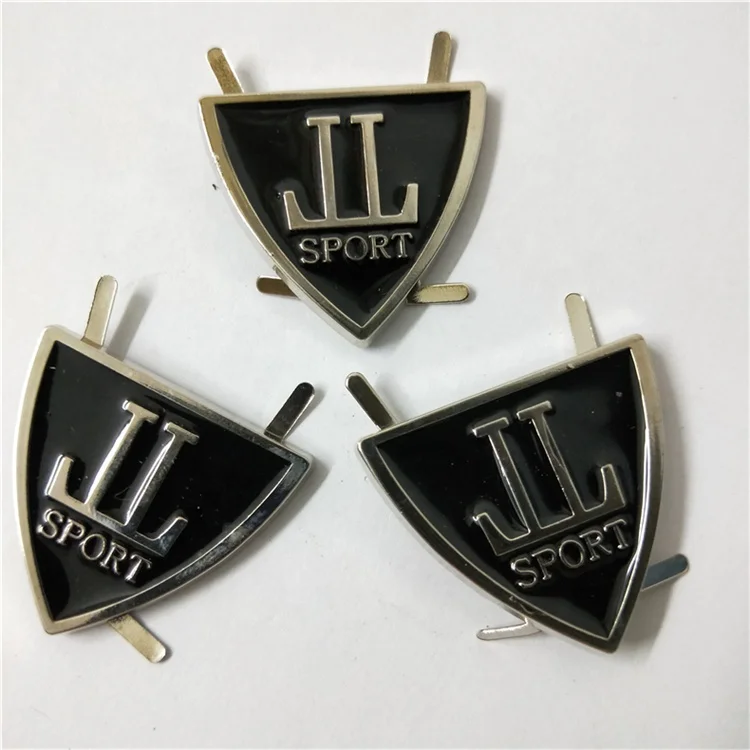 Triangle oval metal label garment signage bags metal brand logo jeans trademark badge