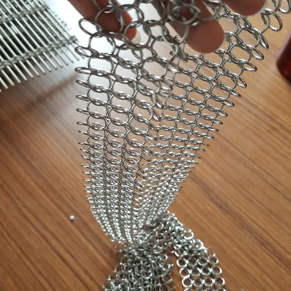 Aluminum Curtain Track Stainless Steel Chain mail Ring Mesh cubicle curtain mesh