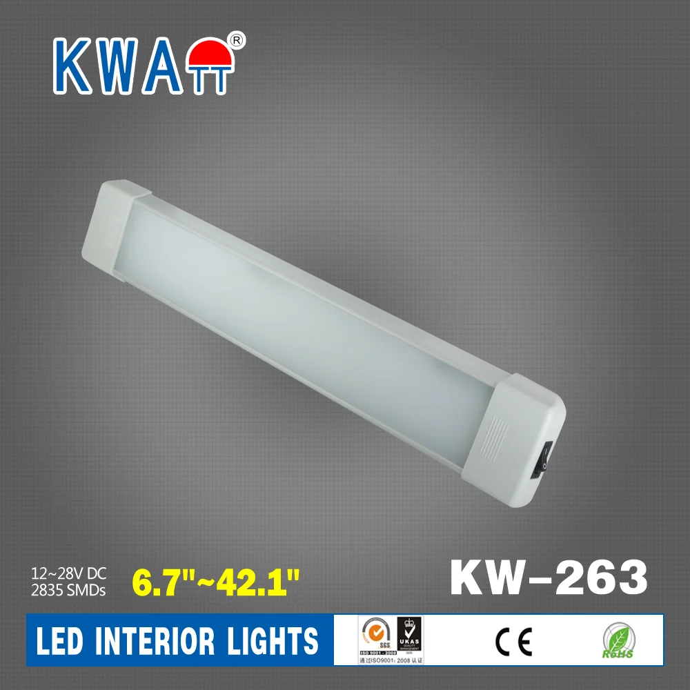 Factory High Quality High lumen Newest 12V-24V Rectangle 18LED Vehicle Auto Interior Lights for Caravan,Cabin,RV With CE RoHS