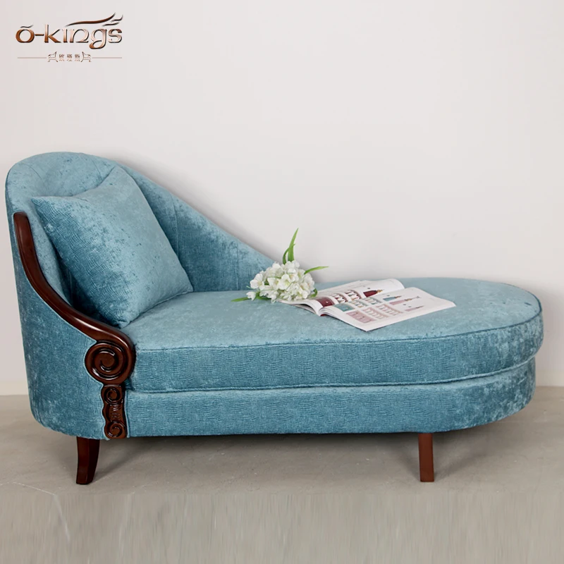 Hotel good goods blue velvet chaise longue
