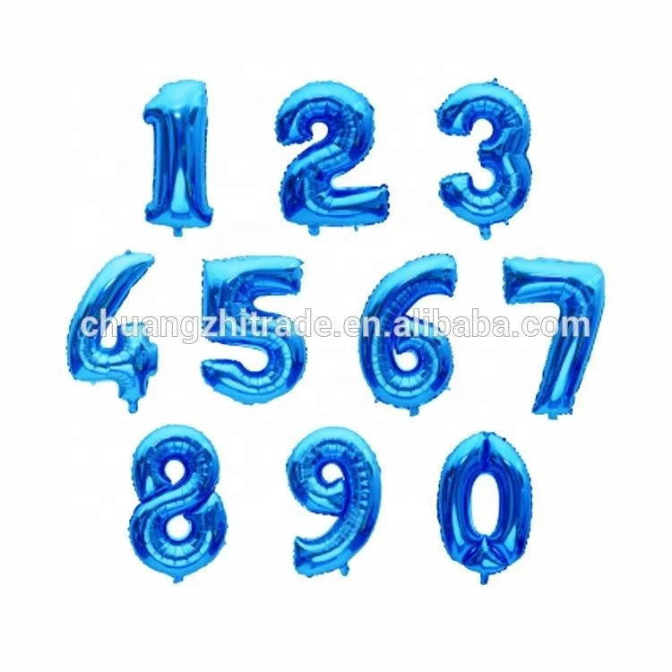 Alibaba china market event party supplies party decoration wedding inflatable numbers ballon helium balloons number 16 inch