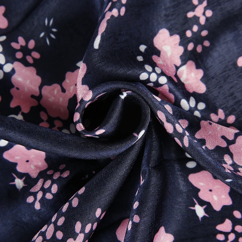 Summer Flower Printed Head Scarf Silk Satin Scarf Hijab New Products Turkish Women Long 6 Colour 65*170 CN;ZHE ZIROU D-103 70g