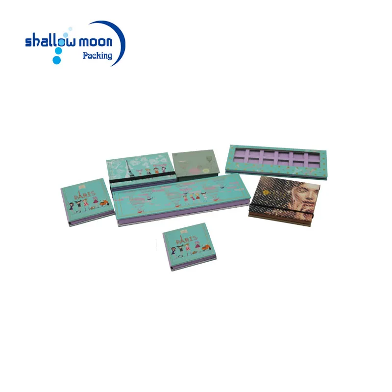 
Wholesale Luxury empty custom logo makeup palette/Paper box palete for makeup packaging/Cardboard eyeshadow 