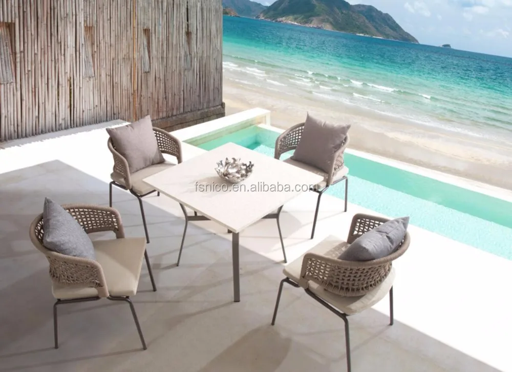 Contemporary Outdoor Rope Woven rattan wicker chairs