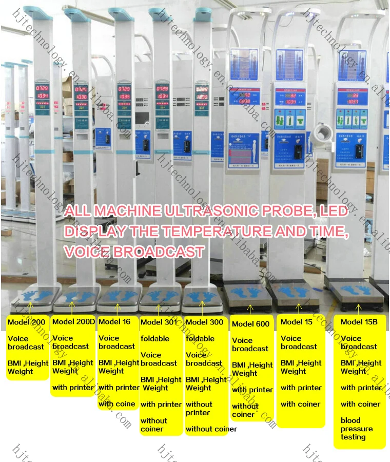 coin vending ultrasonic sensor bmi height weight machine , weight and height measuring machine