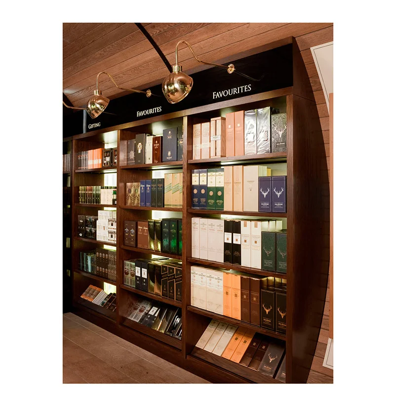 LUX Customized Wine Shop Interior Design Wood Display Cabinet Wine Store Fureiture