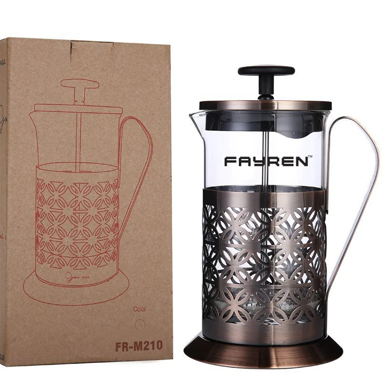 Factory hot sales stainless steel water tea / coffee / maker with thermal shock resistant glass carafe