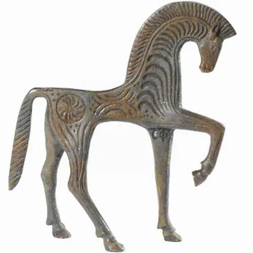Horse Sculpture Spin Casting Plastic Pewter Metal Roman Style Brass Life Size Horse Europe RICH Plated Folk Art Animal 0.135kg