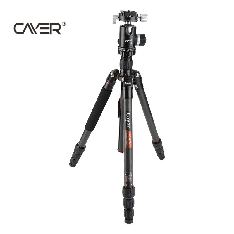 Good quality camera tripod Cayer CT1450X1 Carbon Fiber tripod with 4 section tripod telescopic legs
