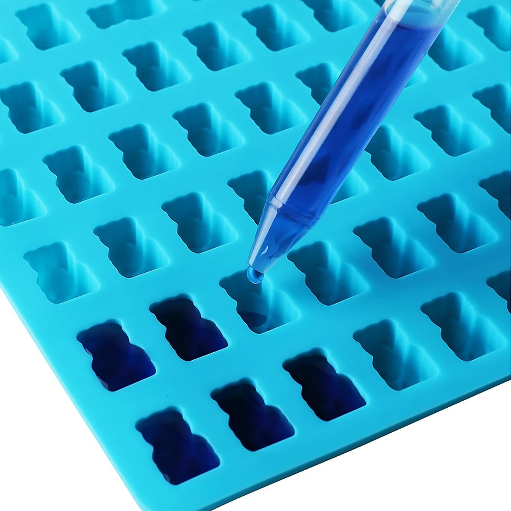 50 cavities gummy bear silicone baking mold chocolate mould candy jelly ice cream soap mold with dropper