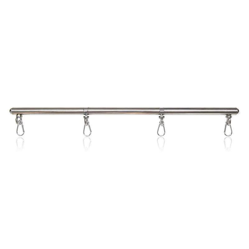 Stainless Steel Bondage Spreader Bar with Metal Hooks for Removable Cuffs