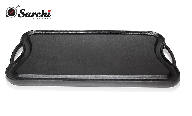 Rectangle 20inch cast iron double sided grill and griddle