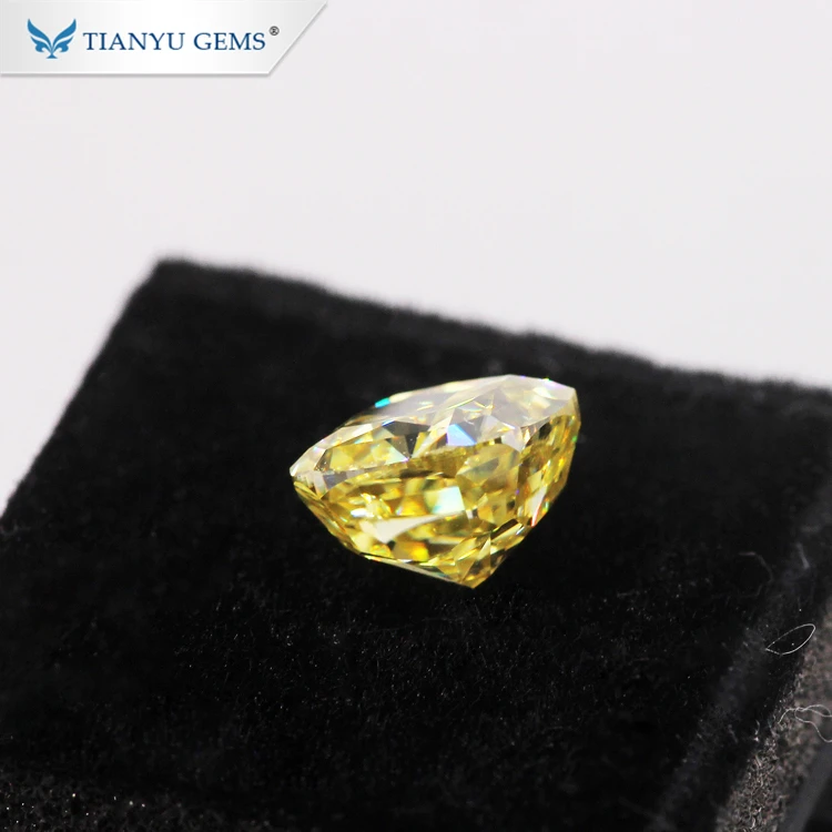 Tianyu Gems Wholesale Top Quality Genuine Fancy Vivid Yellow Moissanite Diamond Price Per Carat