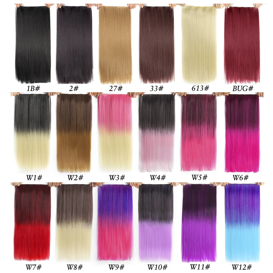 AliLeader, лидер продаж, оптовая цена, Длинные прямые зажимы для наращивания волос, 22 дюйма, 120 г, синтетические 5 зажимов для наращивания волос