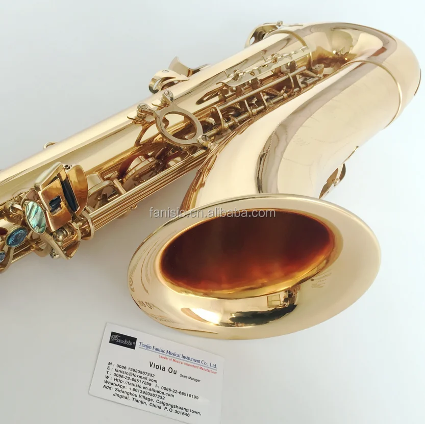Wholesale Professional B tenor saxophone with gold lacquer surface