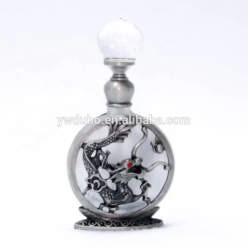8ml Metal Dragon Perfume Bottle Empty Glass Essential 0il Refillable Bottles Ornament Home Table Decoration Gift#59657 and#59652