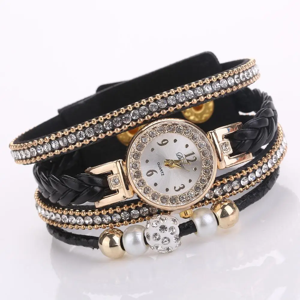 Reloj mujer Fashion Bracelet Watch Ladies Watch Round bracelet watch Luxury Crystal Fashion Quartz Wristwatch Rhinestone