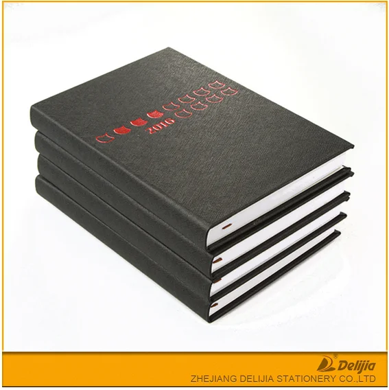 Simple style design PU leather office stationery casebound black note book