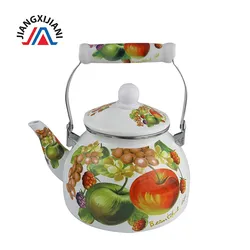 factory Flat-Bottom nice shape enamel kettle teapot