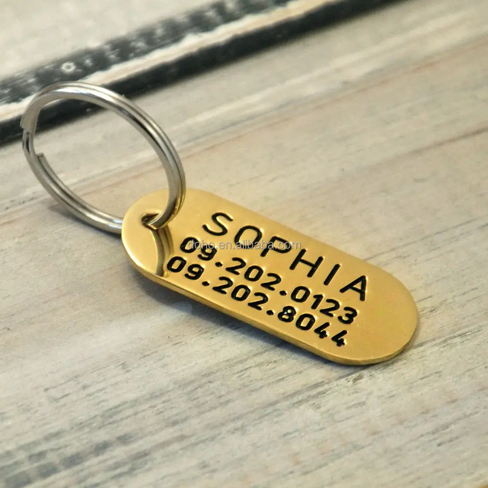 Custom funny Dog Tag - Metal Pet ID Tag - Hand Stamped Dog Name & Numbers Tag