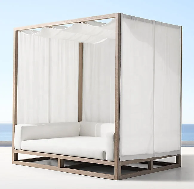 Luxury teak garden furniture bali queen day bed  beach outdoor teak day bed