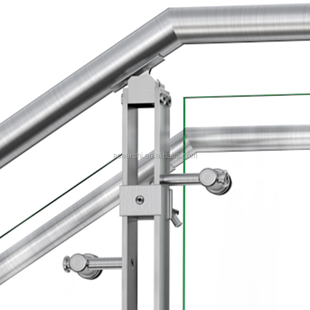 Double flat bar glass balustrade for outside