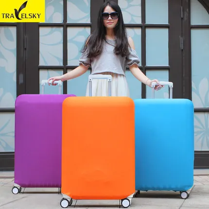Travelsky Custom high elasticity suitcase protective spandex waterproof luggage cover