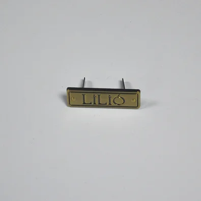 
YK 1018 Custom Bag Accessories Gold Plate Metal Logo Label Rectangle Metal Name Plate For Handbags 