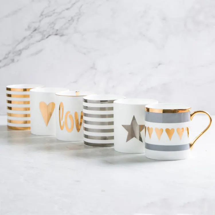 Flawless Ceramic Coffee Cups and Mugs Gold Painting Porcelain Water Mug Drinkware Tools