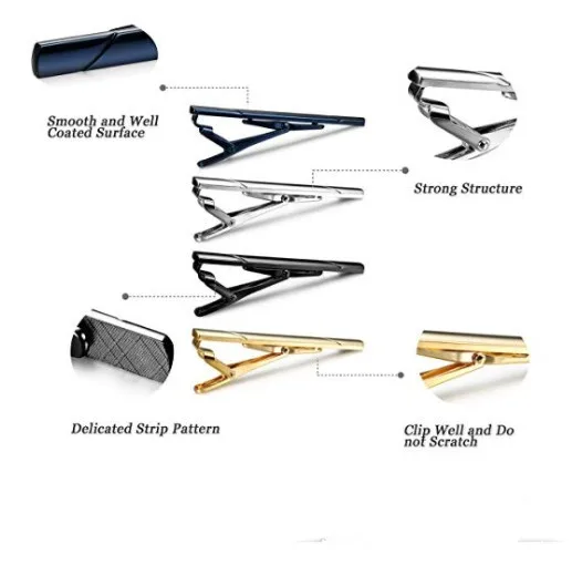 
Inspire stainless steel jewelry wholesale tie bar clip for men 18k gold rose gold plated wedding tie clips 