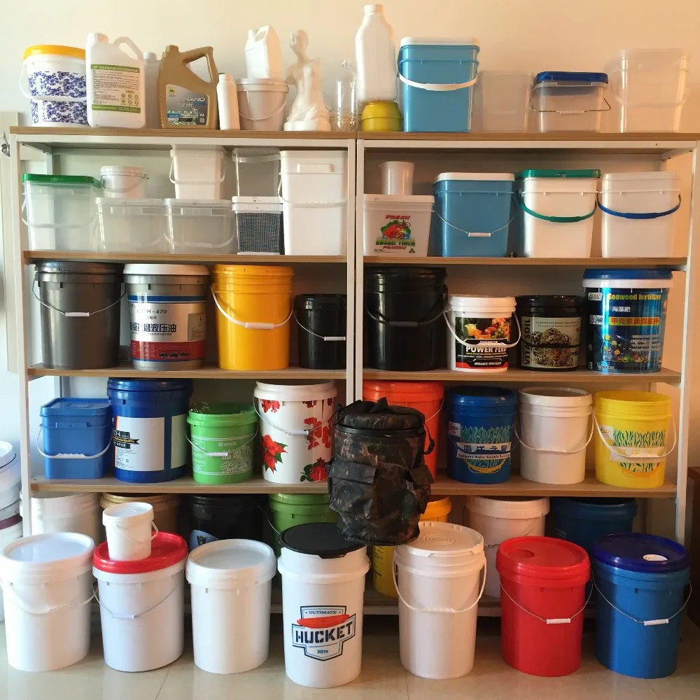 20 L square plastic pail 5 gal bucket for paint and engine oil
